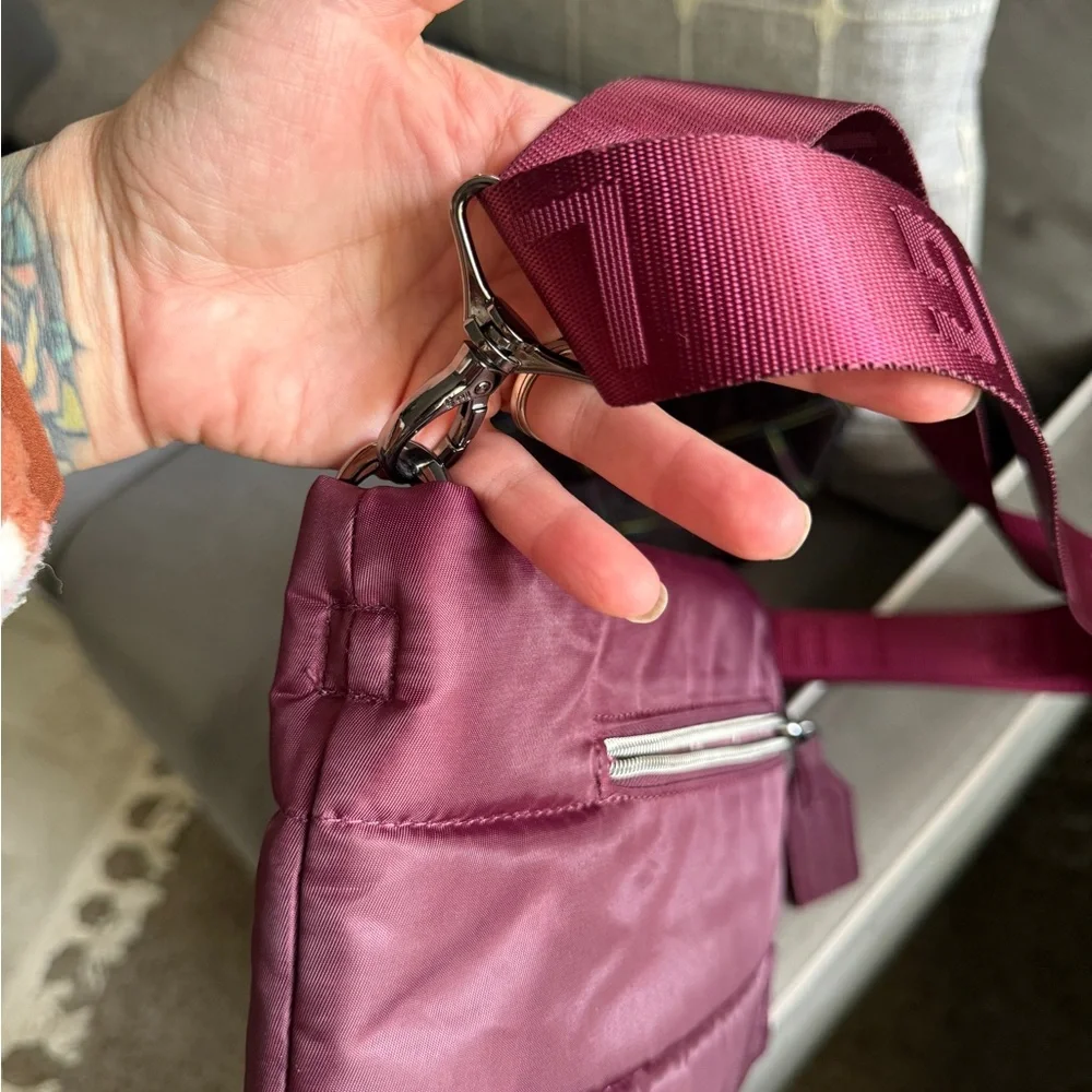 Lug Women's Burgundy Crossbody Bag - Lug Moonwalk Crossbody in Wine - Picture 11 of 12